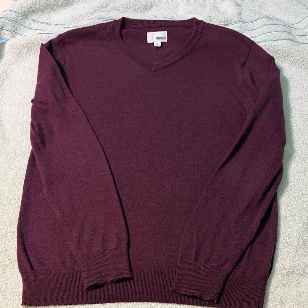 Sonoma Deep Purple V-Neck Sweater